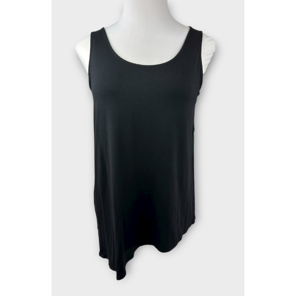 Eileen Fisher Asymmetrical Viscose Jersey Crew Neck Sleeveless Tank Top Size XL - Picture 3 of 11